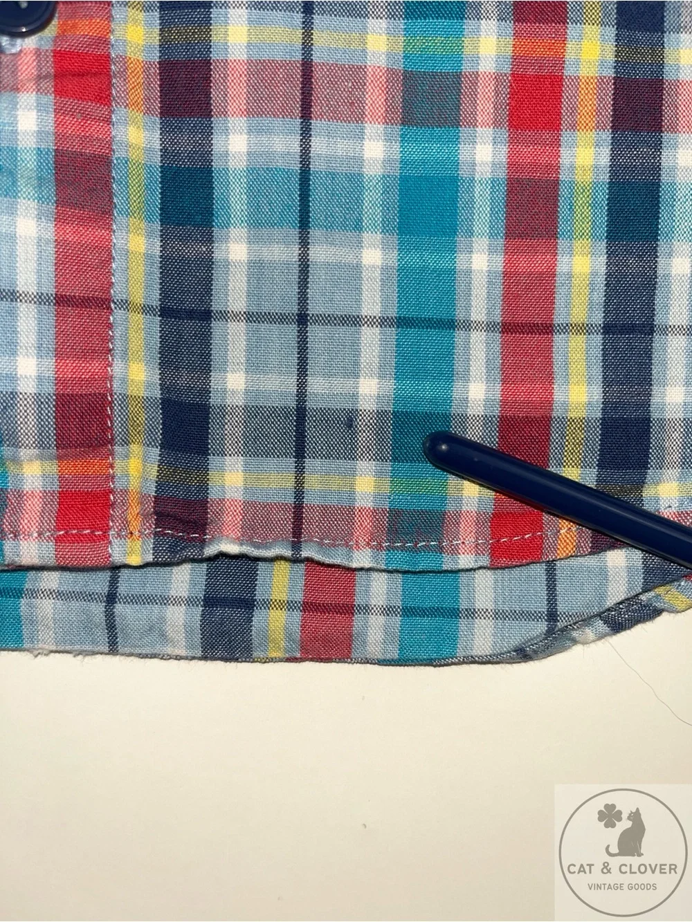 Gymboree 90s Rainbow Tag Plaid Long Sleeve Button Down Boys Shirt Large